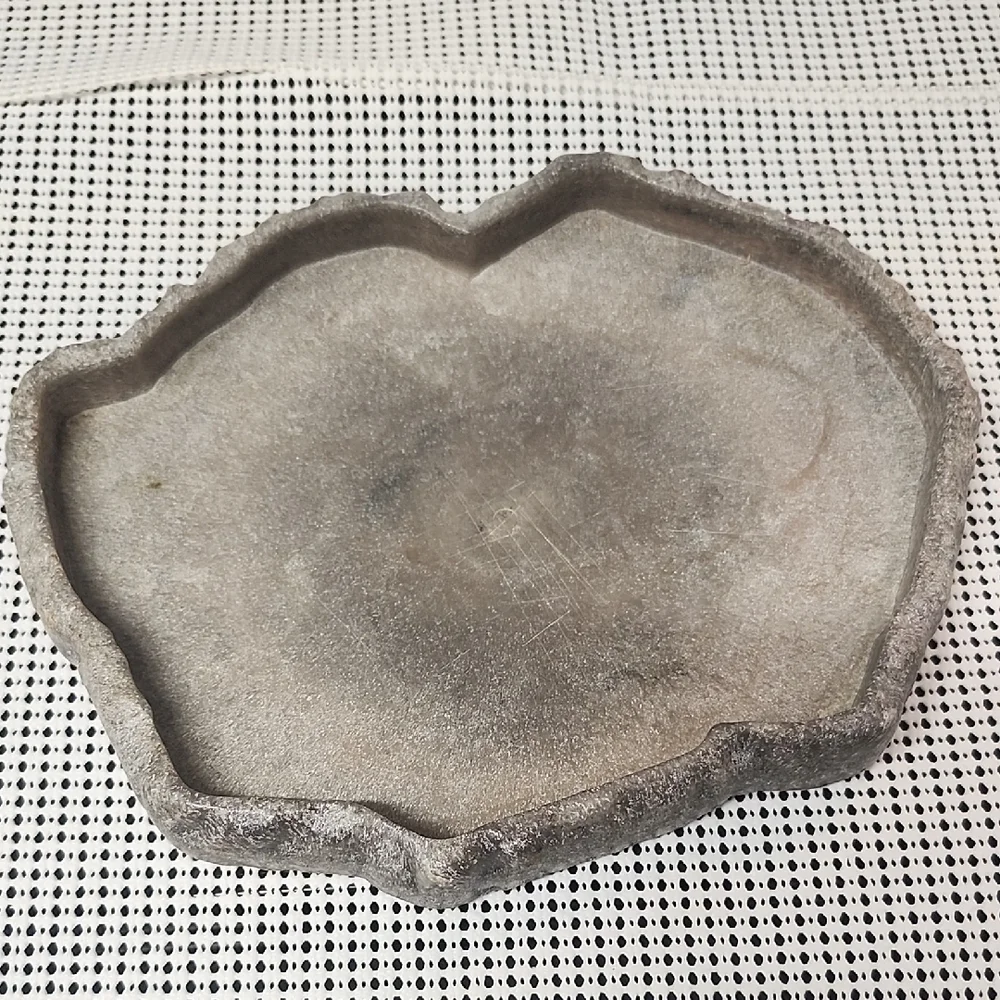 Gray Textured Stone Tray